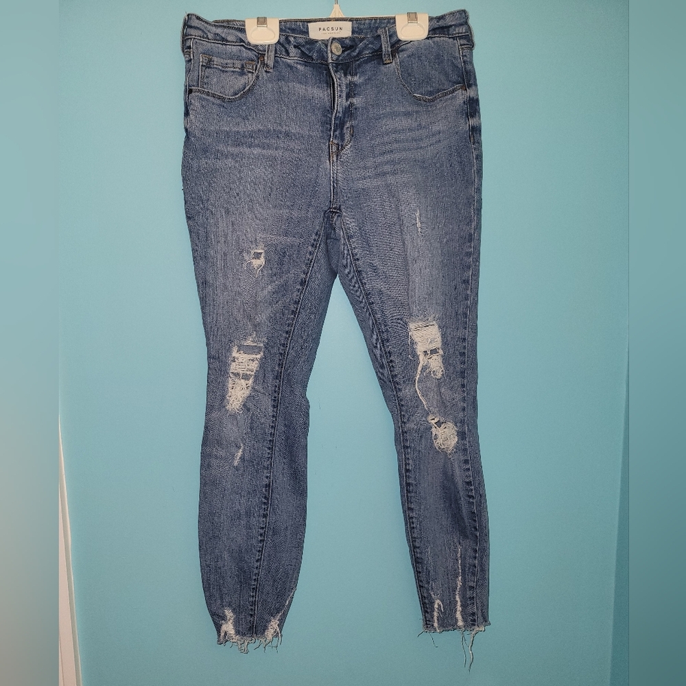 Pacsun Mid-rise Skinniest Jeans Ankle Distressed Hem sz. 27 (4)